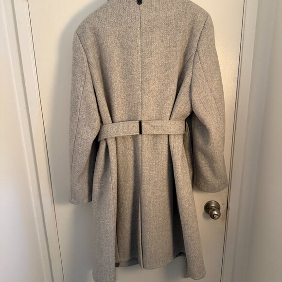 NWOT Calvin Klein Womens Wool Blend Belted Wrap Coat - Picture 2 of 4